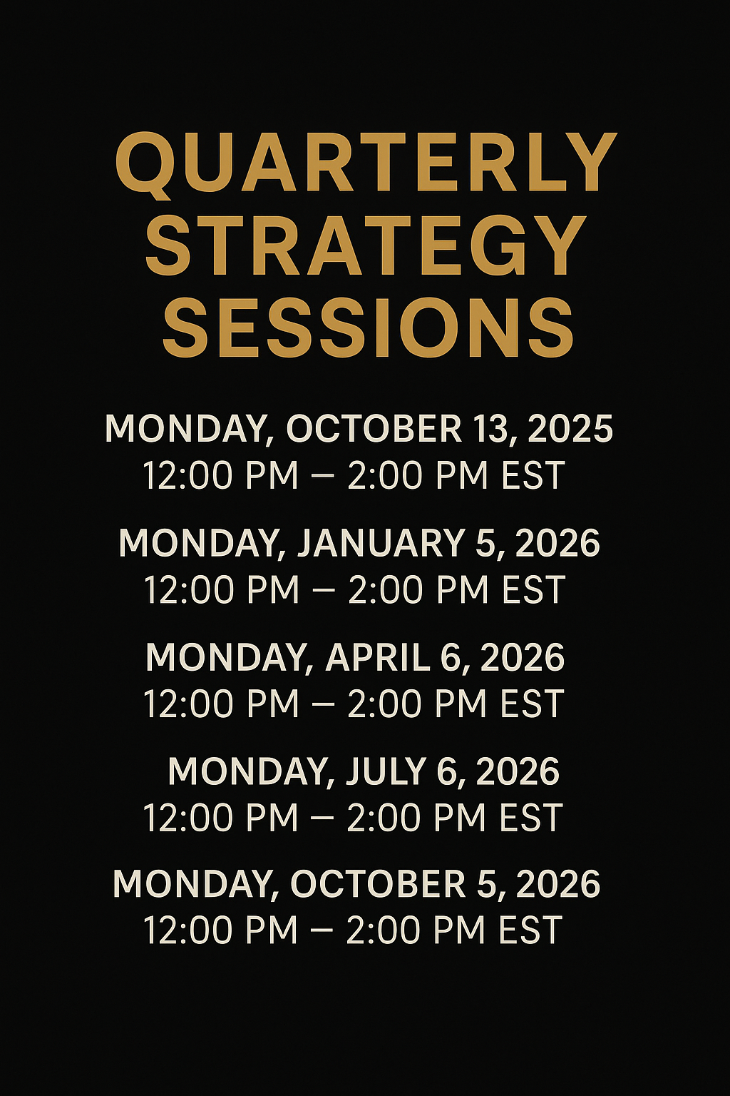 Quarterly Strategy Session